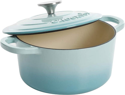 3 Quart Enameled Cast Iron Dutch Oven – Aqua - Curated Catalog V9