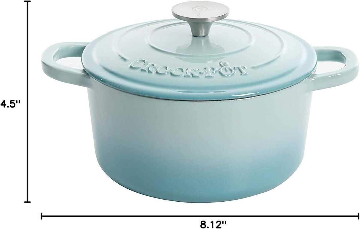 3 Quart Enameled Cast Iron Dutch Oven – Aqua - Curated Catalog V9